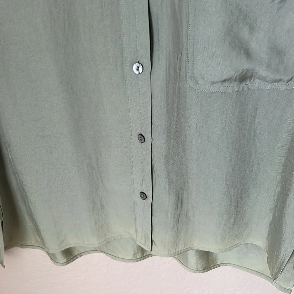 Vince green boxy button down blouse - Picture 4 of 7